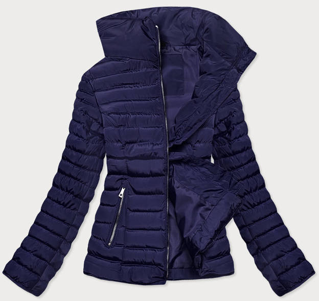 Przejściowa pikowana kurtka damska niebieska ciemna (23063-6)